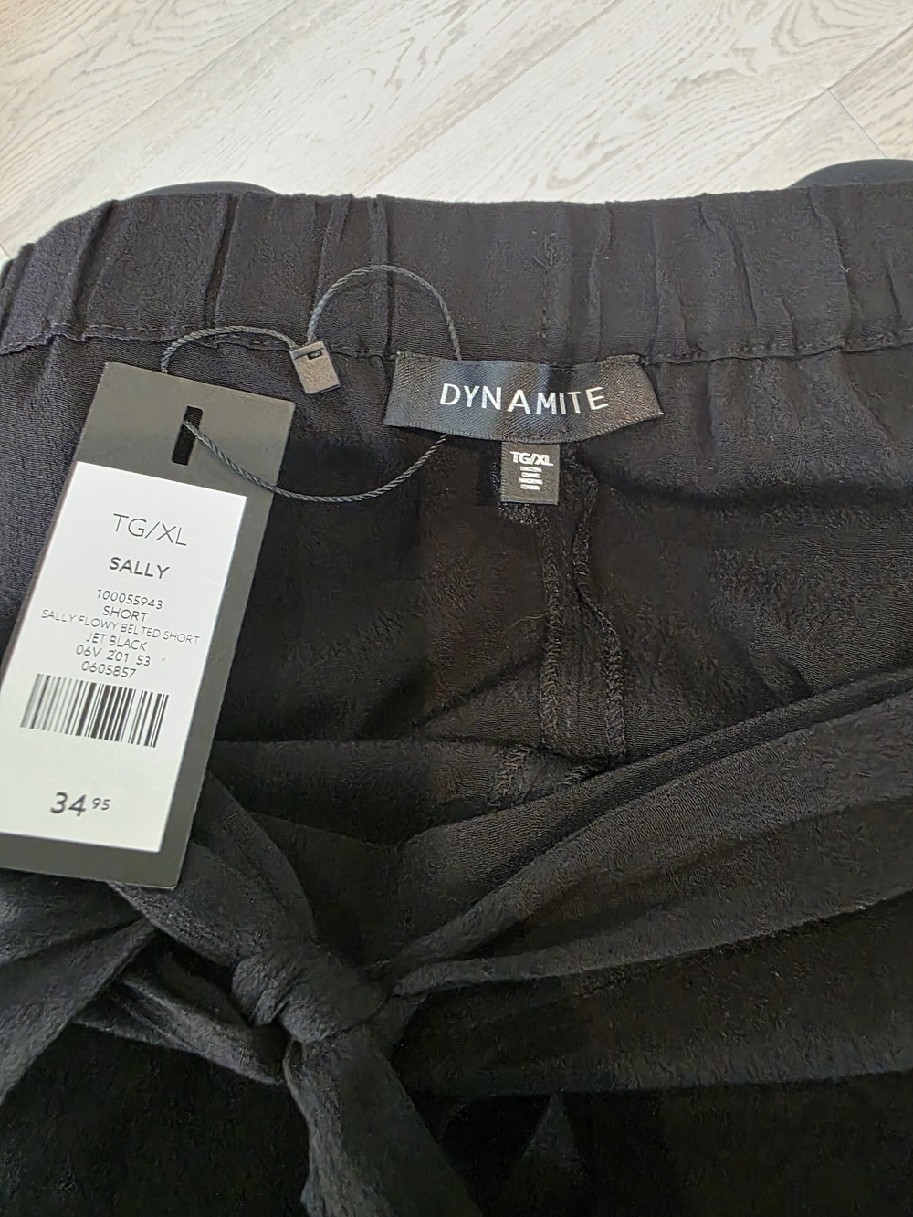 Dynamite Black High-Waist Tie Shorts - Picture 4 of 4